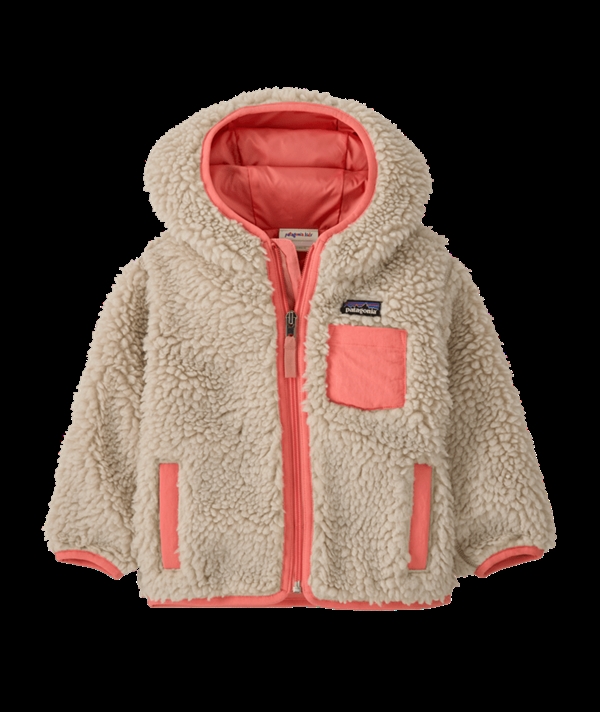 Patagonia Baby Retro-X Hoody - Natural w/Sparkle Pink